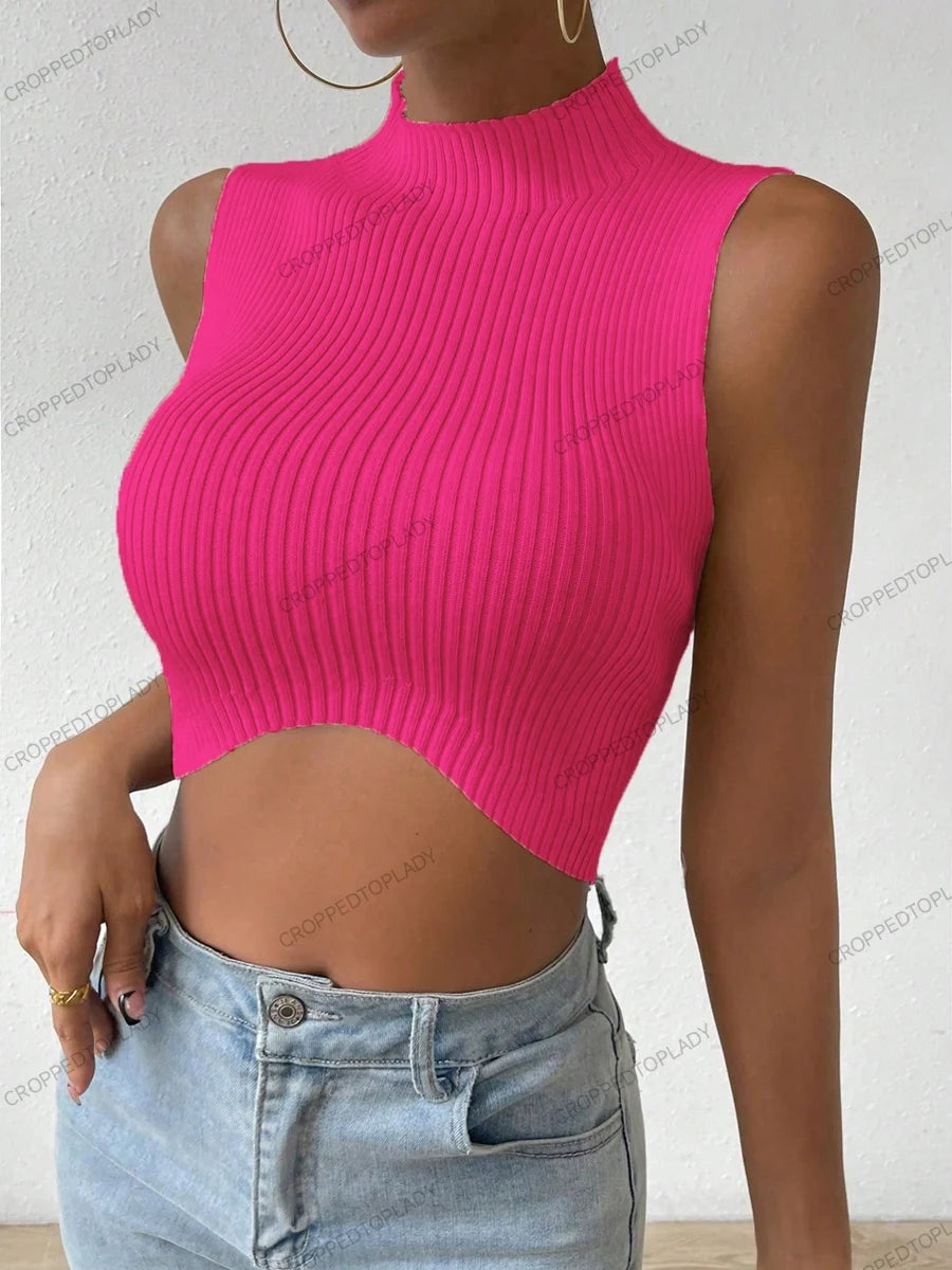 Mock-Neck Crossfit Crop Top – Strick, High Stretch